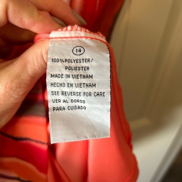 Shelby & Palmer Pink Striped Midi Dress Size 14 - Picture 7 of 10